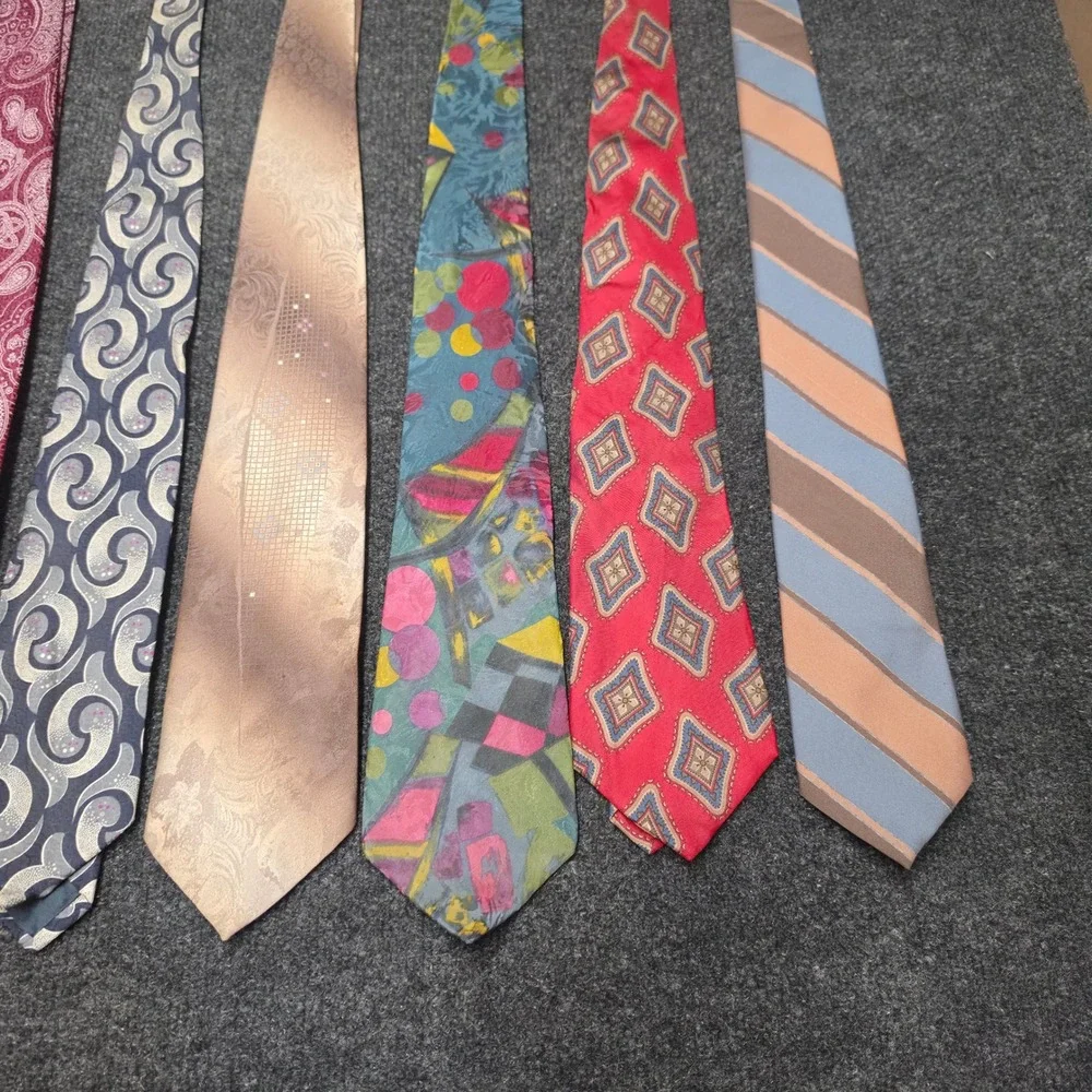 Vintage Designer Silk Tie Lot Yves Saint Laurent Armani Canali Balmain 9pc